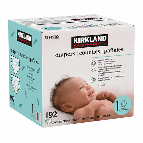 Kirkland Signature Diapers Size 1, 192 diapers
