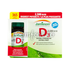 Jamieson Extra Strength D3 2,500 IU, 365 tablets