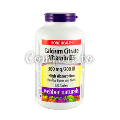 Webber Natural Calcium Citrate Vitamin D3 300 mg / 200 IU, 350 tablets