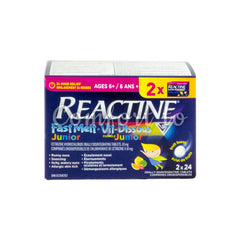 Reactine Fast Melt Junior Ages 6+ , 2 x 24 tablets