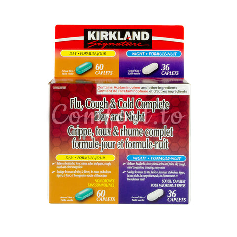 Kirkland Signature Complete Flu Cough Cold Day & Night, 96 caplets