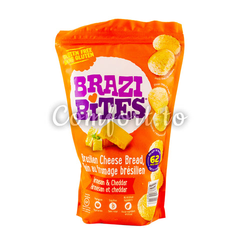 Brazi Bites Frozen Brazilian Cheese Bread Parmesan and Cheddar, 62 pieces