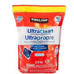 Kirkland Ultra Clean Laundry Detergent Large Pacs, 152 pacs