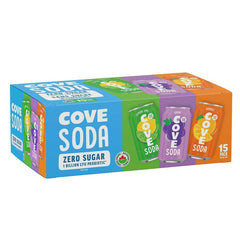 Cove Soda Zero Sugar Variety Pack, 15 x 355 mL