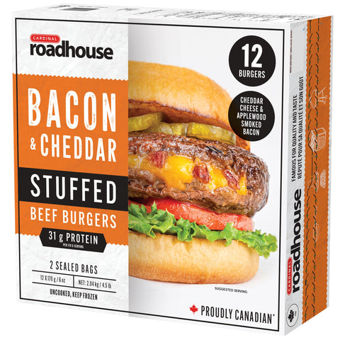 Roadhouse Frozen Bacon Cheddar Burger, 12 x 170 g