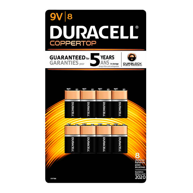 $5 OFF - Duracell 9V Batteries, 8 units