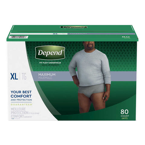 Depend Men's Maximum Absorbency Underwear Extra Large, 84 units