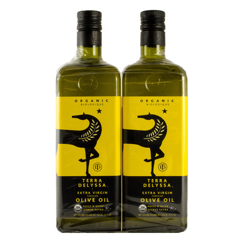 Terra Delyssa Organic Extra Virgin Olive Oil, 2 x 1 L