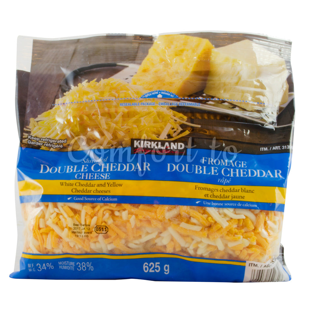 Kirkland Shredded Double Cheddar Cheese, 2 x 625 g