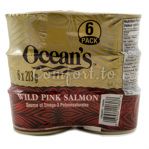Ocean's  Wild Pink Salmon, 6 x 213 g