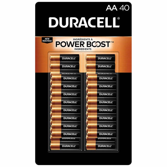 Duracell CopperTop AA Batteries with Power Boost Ingredients, 40 pack