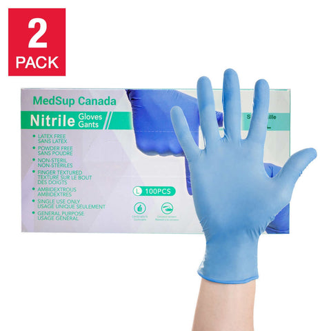 Medsup Nitrile Gloves, 2-pack, 100 count, Large, 2 pack