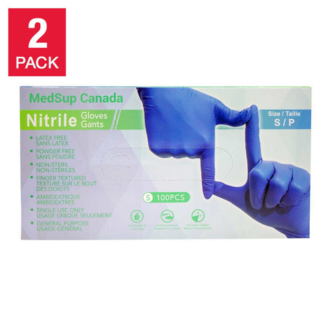 Medsup Nitrile Gloves, 2-pack, 100 count, Small, 2 pack