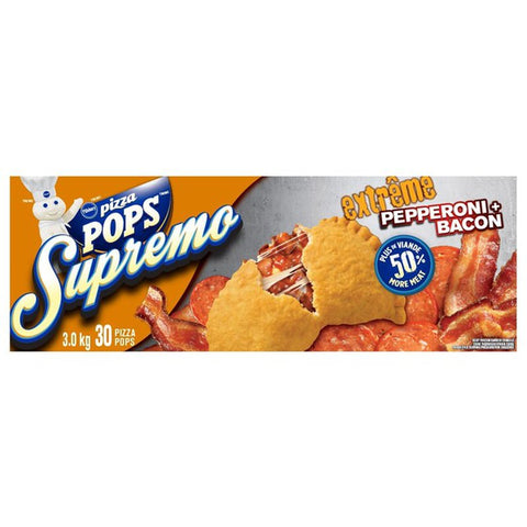 Pillsbury Frozen Pepperoni & Bacon Supremo Pizza Pops, 30 units