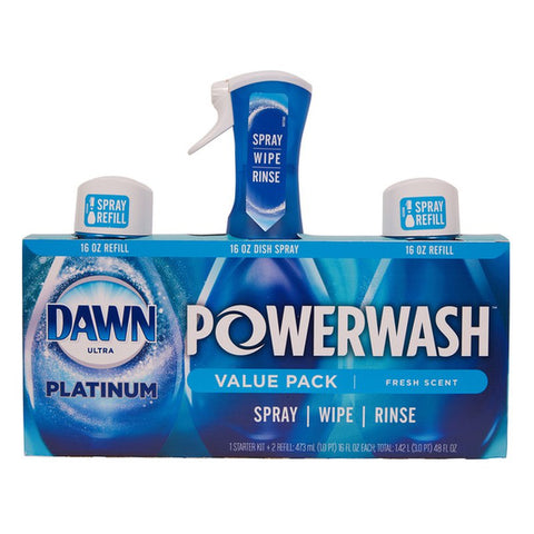 $2.5 OFF - Dawn Platinum Powerwash Dish Spray With Refills, 3 x 473 ml