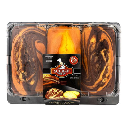 Schaaf Foods Golden Marble Loaf Cakes, 3 x 375 g