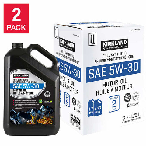 Kirkland Signature 5W30 Full Synthetic Oil for Automobile, 2 x 4.7 L