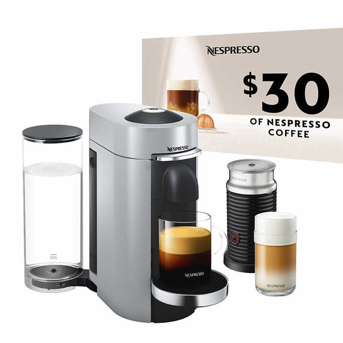 Nespresso VertuoPlus Deluxe Coffee & Espresso Machine with Aeroccino, 1 unit