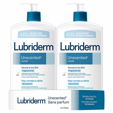 Lubriderm Unscented Lotion, 2 x 710 ml