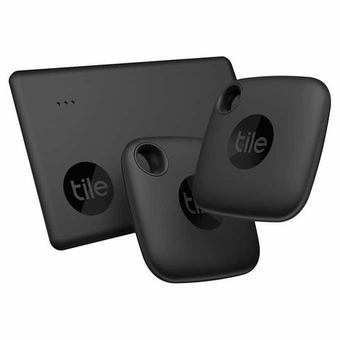 Tile Mate + Slim 2022 Bluetooth Tracker Black, 3 pack