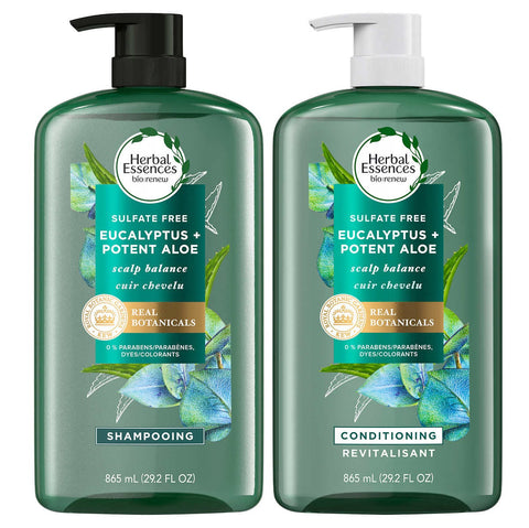 $5 OFF - Herbal Essences Bio Renew Shampoo and Conditioner- Eucalyptus + Potent Aloe, 2 x 865 mL