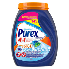 Purex 4in1 + OXI Laundry Concentrated Detergent Pacs, 145 count