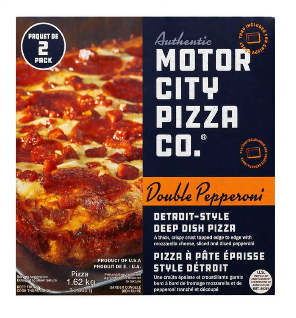 Motor City Pizza Co. Frozen Double Pepperoni Pizza, 2 x 808 g