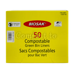 Biosak Compostable Green Bin Liners, 50 bags