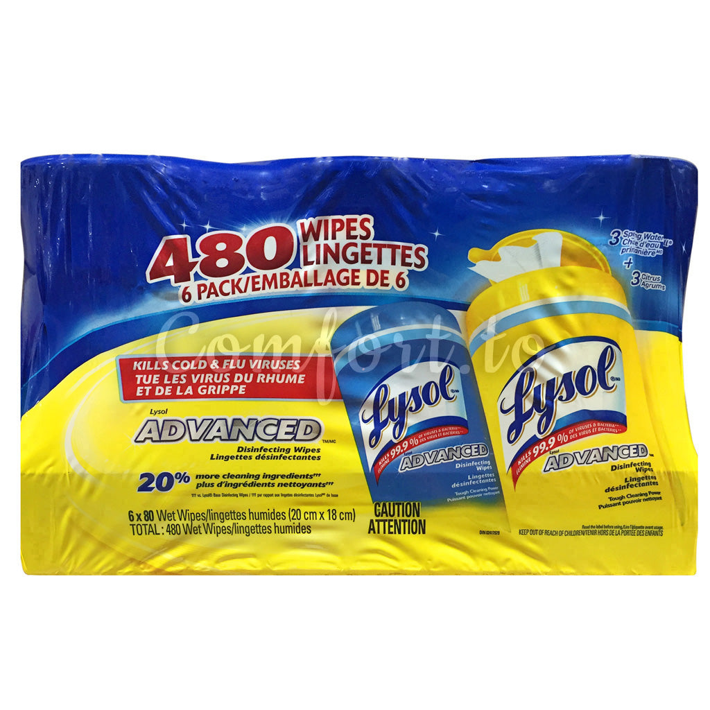 Lysol Disinfecting Wipes, 6 x 80 wipes