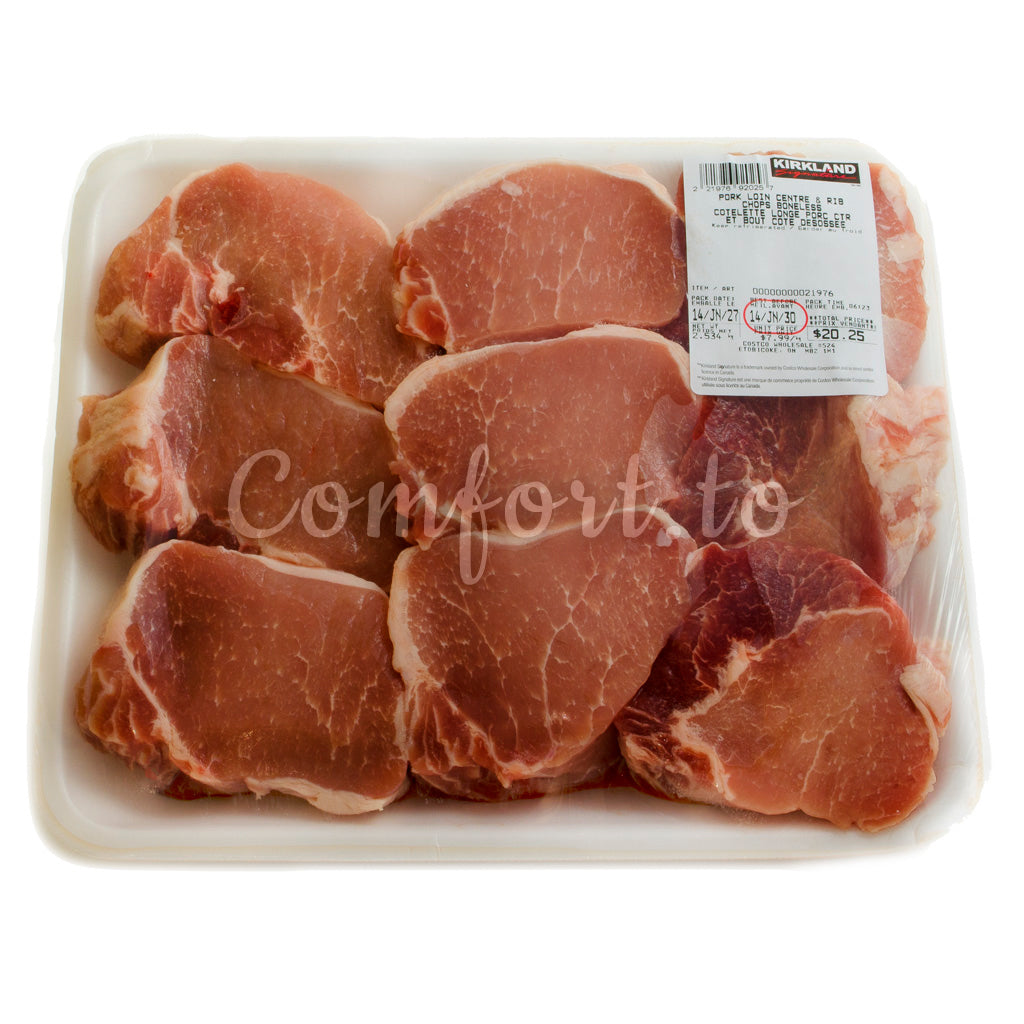 Kirkland Boneless Pork Loin Center & Rib Chops, 3 kg