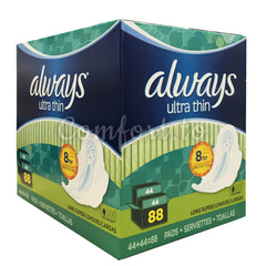 Always Ultra Thin Long Super Pads, 88 pads