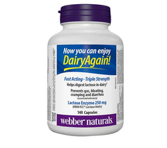 Webber Naturals – Lactase Enzyme Extra Strength, 140 capsules
